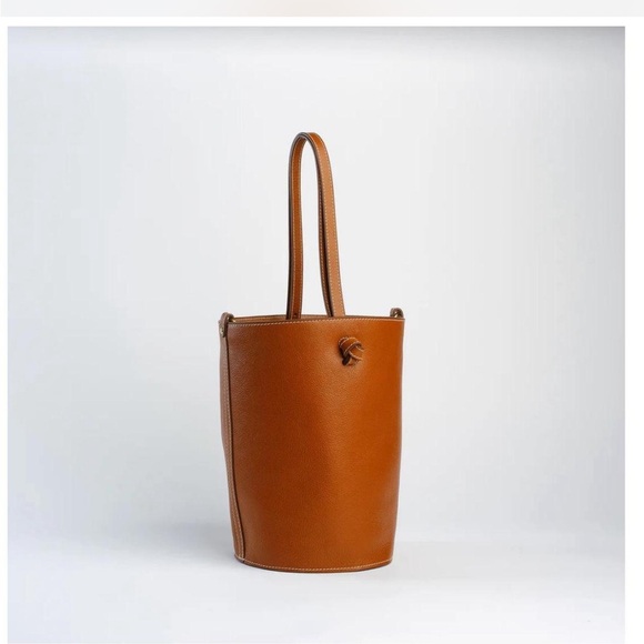 Yellow Leather Bucket Bag main image 5